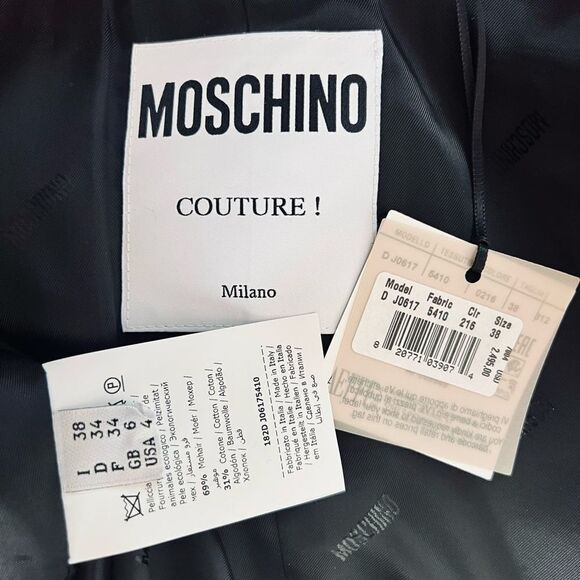 MOSCHINO COUTURE Long Faux Teddy Fur Jacket, Italian, FUCHSIA, Size 4, NWT - Picture 9 of 13